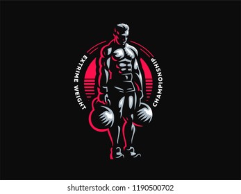 Sport. Sporty and athletic man. Muscular body. Vector illustration.