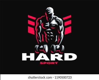 Sport. Sporty and athletic man. Muscular body. Vector illustration.