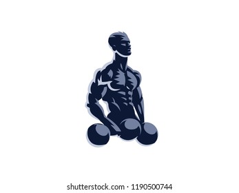 Sport. Sporty and athletic man. Muscular body. Vector illustration.