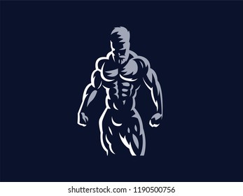 Sport. Sporty and athletic man. Muscular body. Vector illustration.