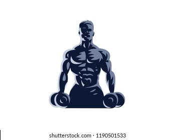 Sport. Sporty and athletic man. Muscular body. Vector illustration.