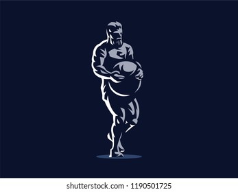 Sport. Sporty and athletic man. Muscular body. Vector illustration.