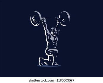 Sport. Sporty and athletic man. Muscular body. Vector illustration.