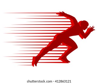 sport sprinter red run silhouette