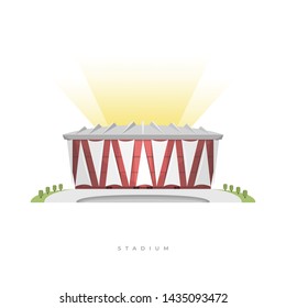 Sport stadium, Football Stadium. Front view sport arena exterior.