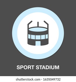 sport stadium icon isolated - vector soccer or football building illustration - 