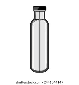sport stainless bottle cartoon. metal steel, aluminum thermo, reusable blank sport stainless bottle sign. isolated symbol vector illustration