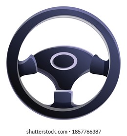 Sport steering wheel icon. Cartoon of sport steering wheel vector icon for web design isolated on white background