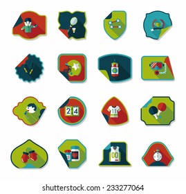 Sport sticker flat banner background set, eps10