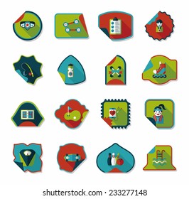 Sport sticker flat banner background set, eps10