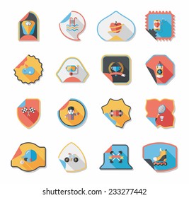 Sport sticker flat banner background set, eps10