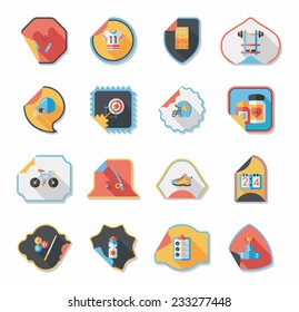 Sport sticker flat banner background set, eps10