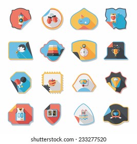 Sport sticker flat banner background set, eps10