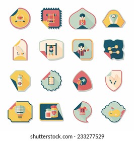 Sport sticker flat banner background set, eps10