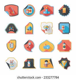 Sport sticker flat banner background set, eps10