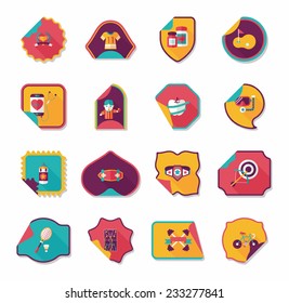 Sport sticker flat banner background set, eps10