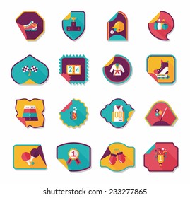 Sport sticker flat banner background set, eps10