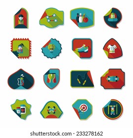 Sport sticker flat banner background set, eps10