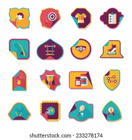 Sport sticker flat banner background set, eps10