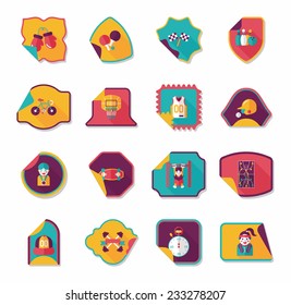 Sport sticker flat banner background set, eps10