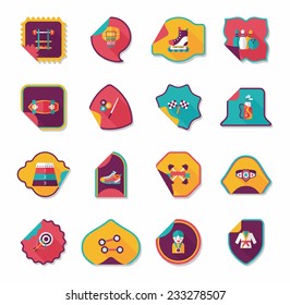 Sport sticker flat banner background set, eps10