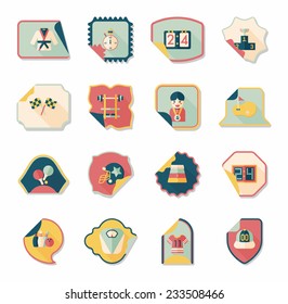Sport sticker flat banner background set, eps10