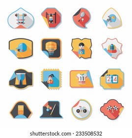 Sport sticker flat banner background set, eps10