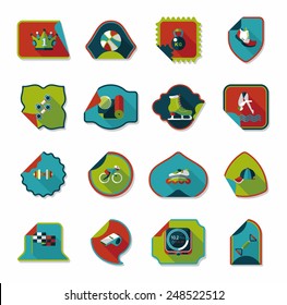 Sport sticker flat banner background set, eps10