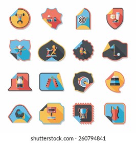 Sport sticker flat banner background set, eps10