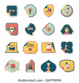 Sport sticker flat banner background set, eps10