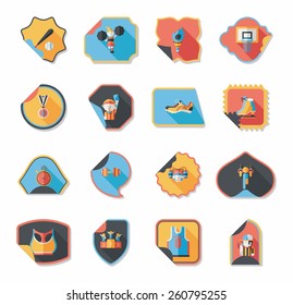 Sport sticker flat banner background set, eps10