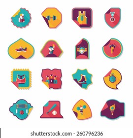 Sport sticker flat banner background set, eps10