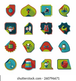 Sport sticker flat banner background set, eps10