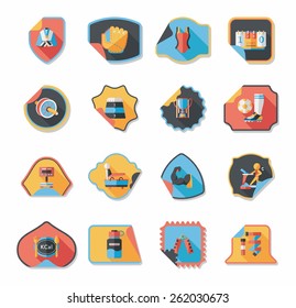 Sport sticker flat banner background set, eps10