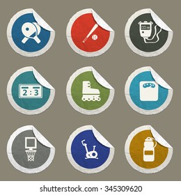 Sport sticker icons for web