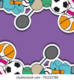 sport sticker patch background design