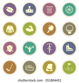 Sport stickers label icon set