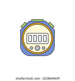 Sport stopwatch icon in color, isolated on white background 