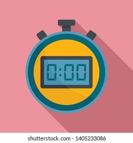 Sport stopwatch icon. Flat illustration of sport stopwatch vector icon for web design