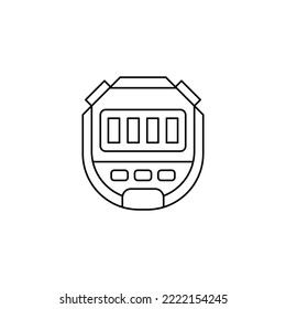 Sport stopwatch icon in line style icon, isolated on white background