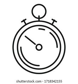 Sport stopwatch icon. Outline sport stopwatch vector icon for web design isolated on white background