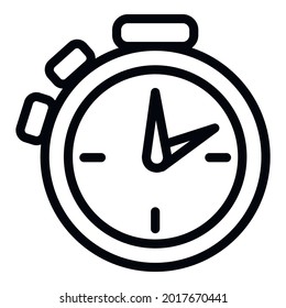 Sport Stopp-Uhr-Symbol. Outline Sport Stoppuhr, Vektorsymbol für Webdesign einzeln auf weißem Hintergrund