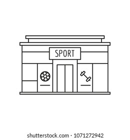 Sport Store front icon. Outline Sport Store front vector icon for web design isolated on white background