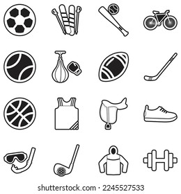 Sport Store Icons. Line With Fill Design. Vector Illustration.