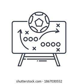 Sport strategy icon, linear isolated illustration, thin line vector, web design sign, outline concept symbol with editable stroke on white background.
