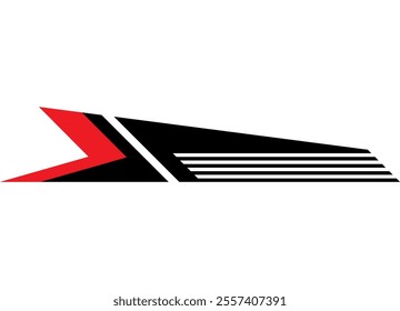 Sport striped stripe. Vector arrow. Modern pattern on white background. Flash. Design element for sports car, sportswear, toy