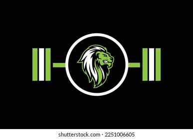 Sport strong bodybuilder lion, lion flexing bicep, illustration, logo for gym, fitness club