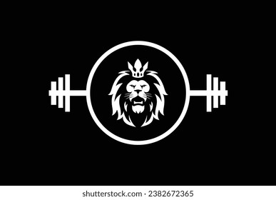 Sport strong bodybuilder lion, lion flexing bicep, illustration, logo for gym, fitness club