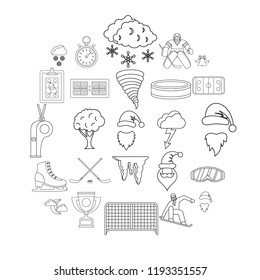 Sport stuff icons set. Outline set of 25 sport stuff vector icons for web isolated on white background