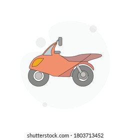 sport style scooter isolated vector flat illustration on white